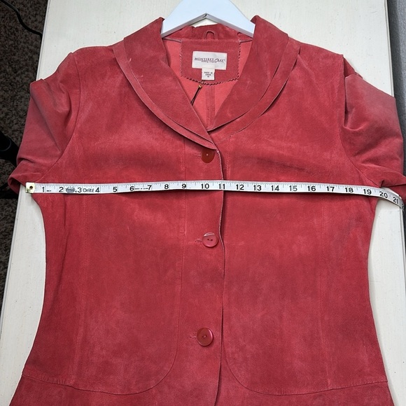 NWT Monterey Bay Clothing Company Suede Ruffle Hem Peach Orange Jacket Size 10 - Picture 14 of 16